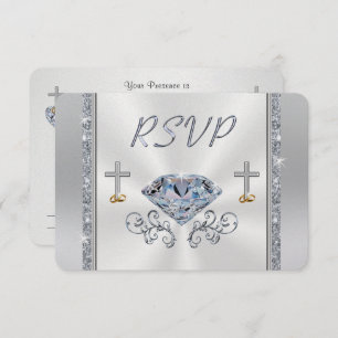 Invitation Christian 60e anniversaire RSVP avec choix de menu