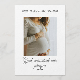 Invitation Christian Baby Girl Shower Personalized Text Photo