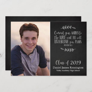 Invitation Christian Bible Verse Graduation Chalkboard Photo