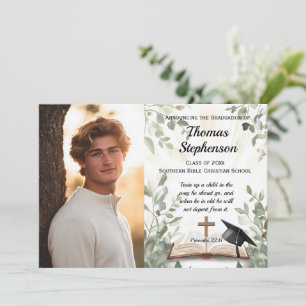 Invitation Christian Bible Verse Photo Graduation