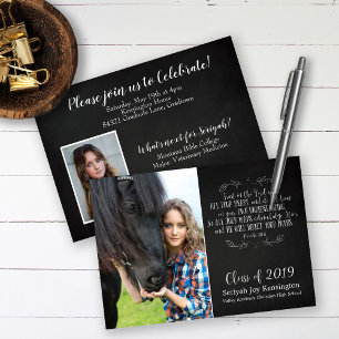 Invitation Christian Bible Verse Rustic Graduation Photo