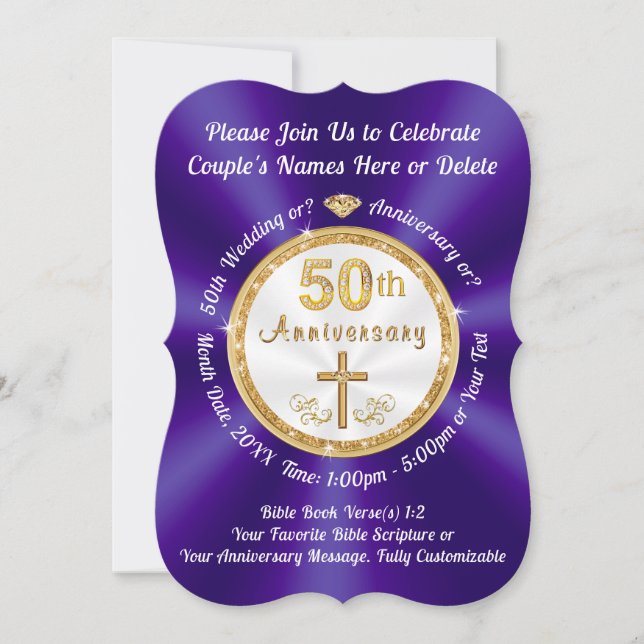 Invitation CHRISTIAN, Cartons d'invitation pour le 50e annive (Devant)