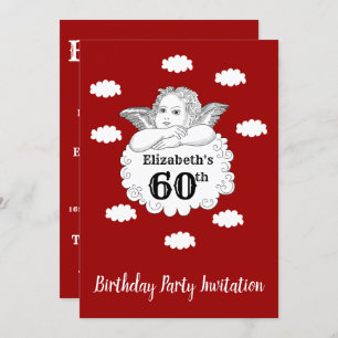Invitation Christian Cherub Angel joyeux 60e anniversaire Rou