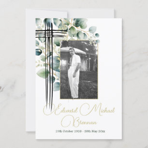 Invitation Christian Funeral Memorial Photo Botanique