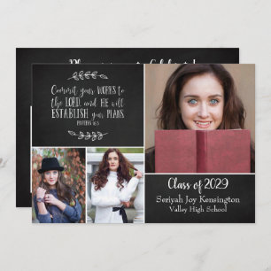 Invitation Christian Graduation Bible Verse Photo Collage