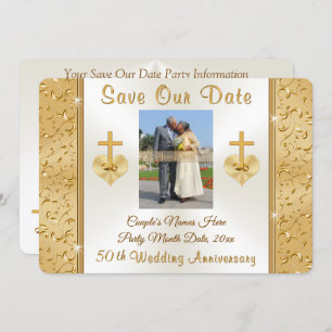 Invitation CHRISTIAN SAVE the DATE 50th Mariage Anniversary