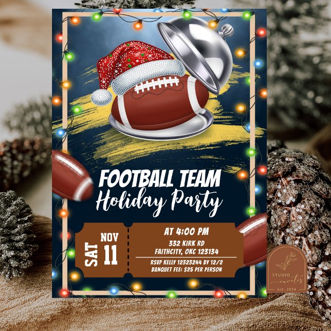 Invitation Christmas American Football Holiday Party (Créateur téléchargé)