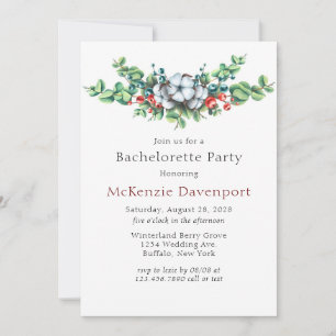 Invitation Christmas Berries Cotton Bachelorette Party