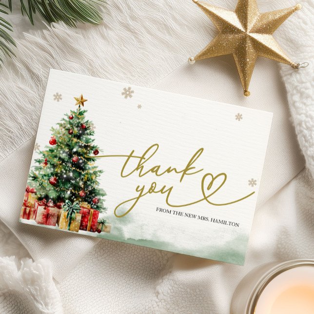 Invitation Christmas Bridal Shower Thank You Card (Créateur téléchargé)