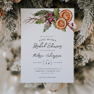 Invitation Christmas Bridal Shower   Winter Botanical