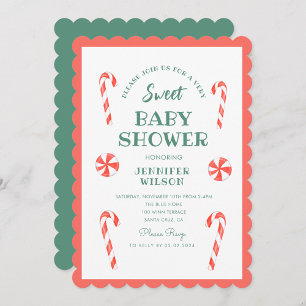Invitation Christmas Candy Sweet Baby Baby shower