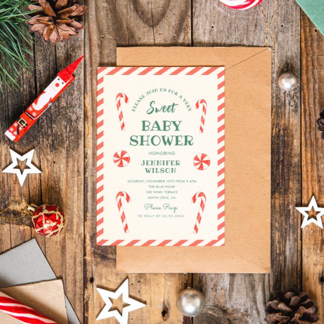 Invitation Christmas Candy Sweet Baby Baby shower (Créateur téléchargé)