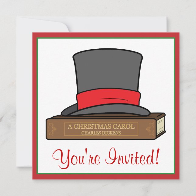 Invitation Christmas Carol et English Top Hat Party (Devant)