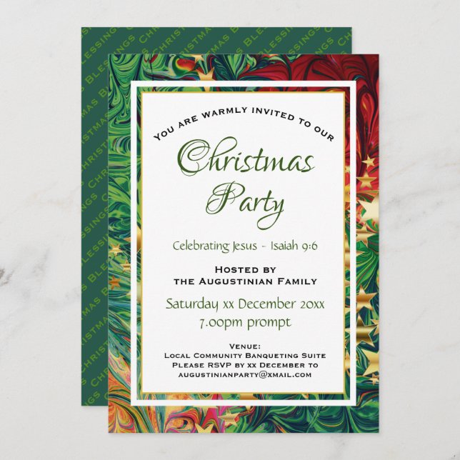 Invitation CHRISTMAS Christian Retro Parti personnalisé (Devant / Derrière)
