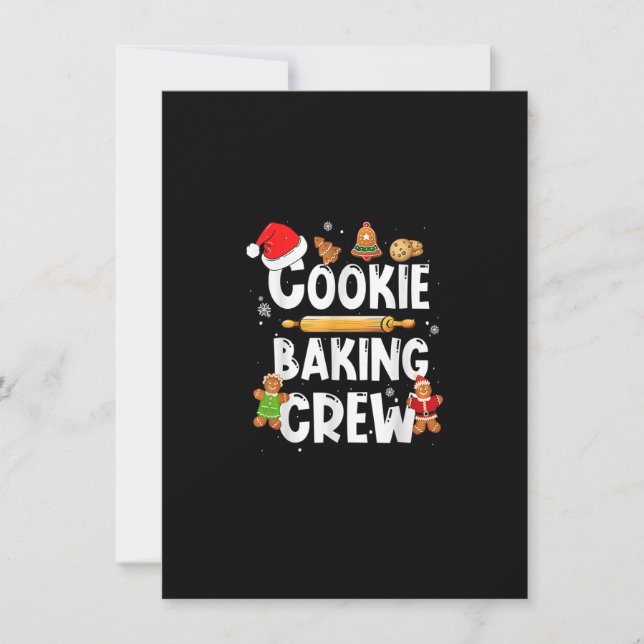 Invitation Christmas Cookie Baking Crew Funny Pajamas Famille (Devant)
