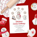 Invitation Christmas Cookie Exchange Party Cute Snowman<br><div class="desc">Soirée de Noël personnalisée Cookie Exchange Party Cute Snowman Invitation.</div>