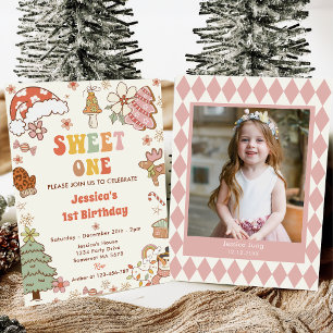 Invitation Christmas Cookie Sweet Un 1er anniversaire fête