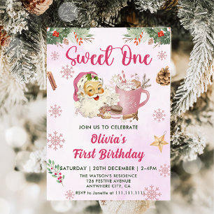 Invitation Christmas Cookie Sweet Un 1er anniversaire fête