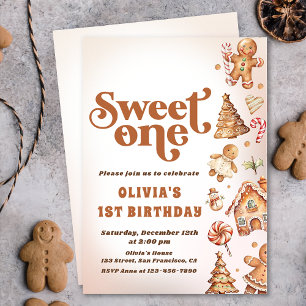 Invitation Christmas Cookie Sweet Un 1er anniversaire fête