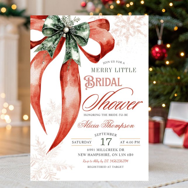 Invitation Christmas Coquette Merry Little Bridal Shower (Créateur téléchargé)