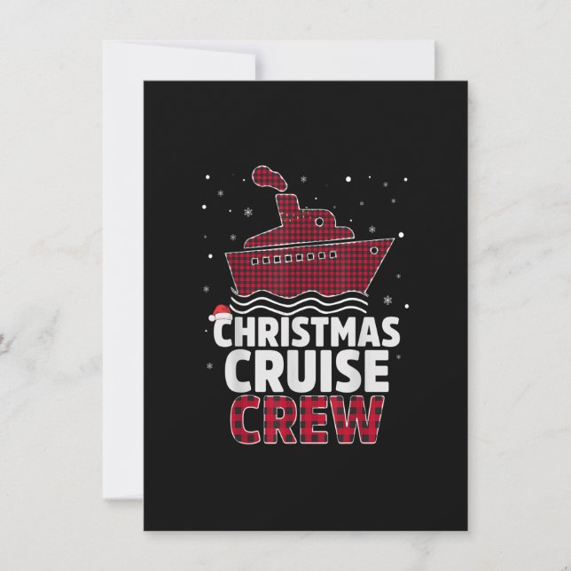 Invitation Christmas Cruise Crew Buffalo Santa Hat Noël (Devant)