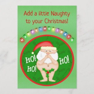 Invitation Christmas Custom Naughty Père Noël Party Invitatio