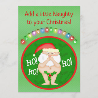 Invitation Christmas Custom Naughty Père Noël Party Invitatio