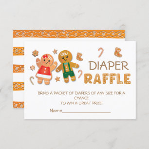 Invitation Christmas Gingerbread Cookie Diaper Raffe