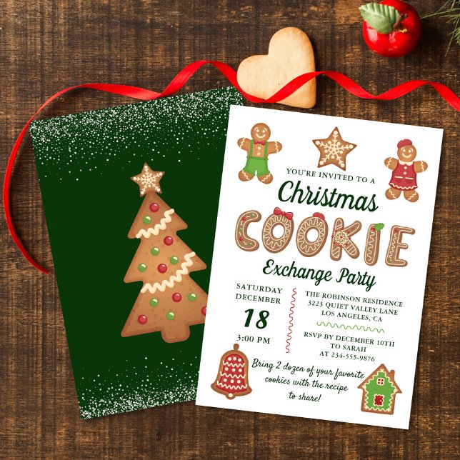 Invitation Christmas Gingerbread Cookie Exchange Party (Créateur téléchargé)