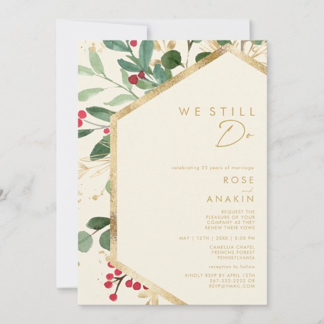 Invitation Christmas Greenery moderne | Cream We Still Do (Devant)