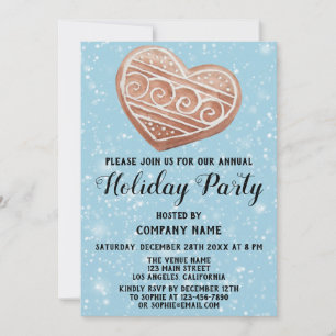 Invitation Christmas Heart Company Fête des Vacances Blue nei