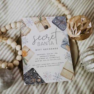 Invitation Christmas Holiday Secret Père Noël échange de cade
