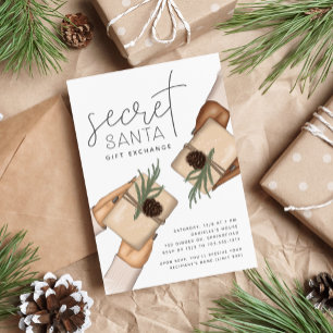 Invitation Christmas Holiday Secret Santa Gift Exchange Party