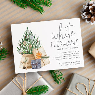 Invitation Christmas Holiday White Elephant échange de cadeau
