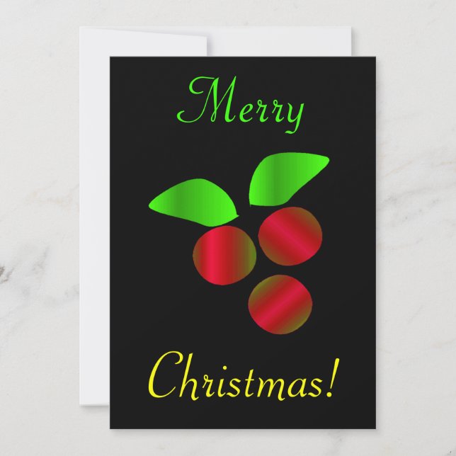 Invitation Christmas Holly (Devant)