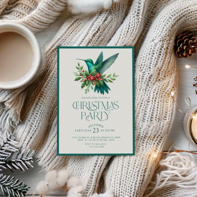 Invitation Christmas Hummingbird Party Invite (Créateur téléchargé)