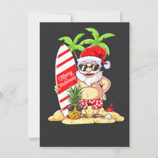 Invitation Christmas In July Santa Surf Hawaiian Men Summer S