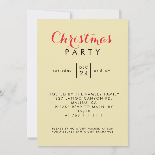 Invitation Christmas in Paris Eiffel Tower Winter Personalize (Dos)