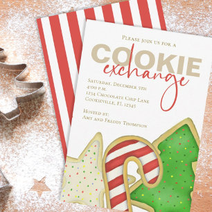 Invitation Christmas mignon Whimsical Sweet Cookie Exchange
