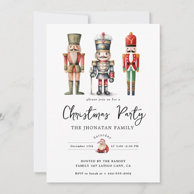 Invitation Christmas Nutcracker Isolated (Devant)