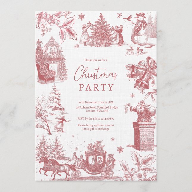 Invitation Christmas Party Chinoiserie (Devant)
