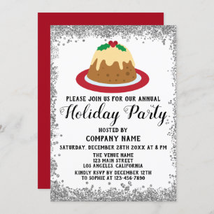Invitation Christmas Pudding Company Fête de Vacances Rouge A