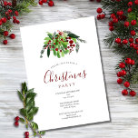 Invitation Christmas Red Berries Holiday Party<br><div class="desc">An elegant Christmas holiday party invitation for you to customize by adding your party celebration details. Designed by Thisisnotme©</div>