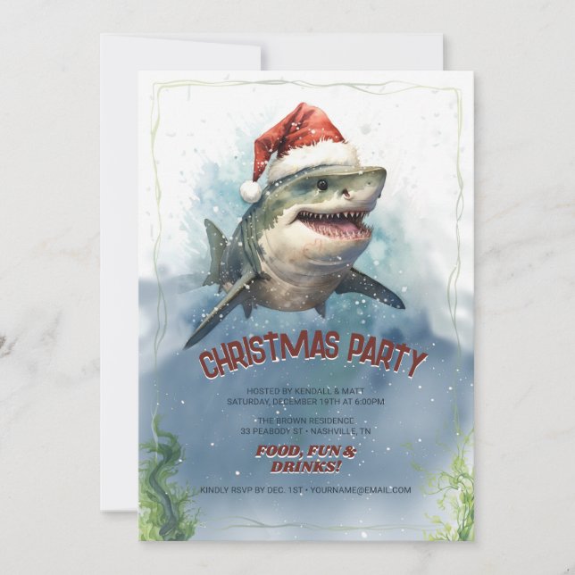 Invitation Christmas Shark (Devant)