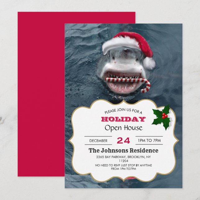 Invitation Christmas Shark (Devant / Derrière)