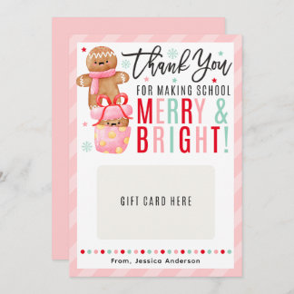 Invitation Christmas Teacher Appreciation Gift Card Holder