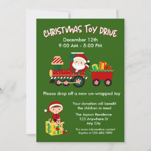 Invitation Christmas Toy Drive Famille ou Organisme de bienfa