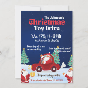 Invitation Christmas Toy Drive Famille ou Organisme de bienfa