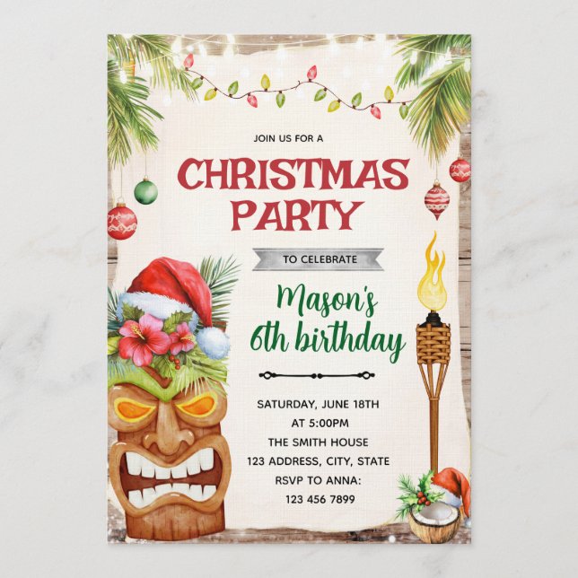 Invitation Christmas Tropical  Party invite (Devant)