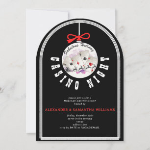 Invitation Christmas Vegas Casino Blackjack Poker Night Party